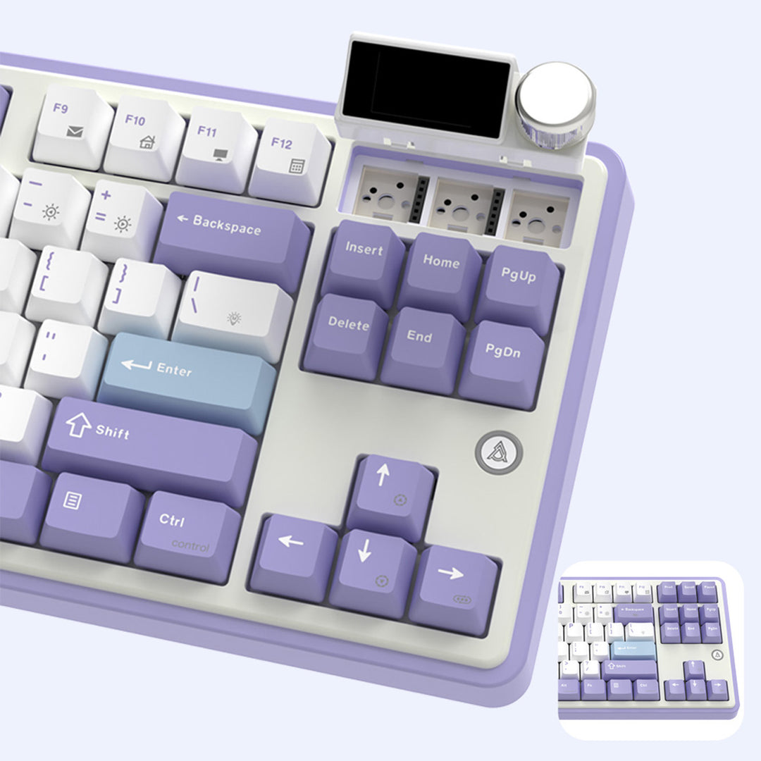 คีย์บอร์ดเกมมิ่ง Ajazz AK870 Plus 8000mAh Gasket Tri-Mod RGB Maila Switch Mechanical Keyboard รับประกันสินค้า 1 ปี