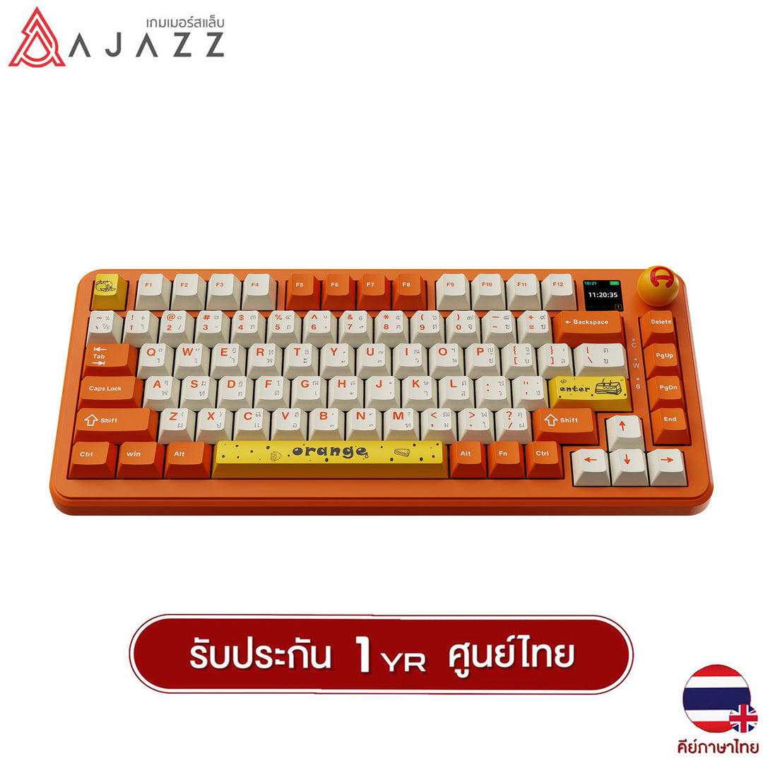 คีย์บอร์ดเกมมิ่ง Ajazz AK820 Max Plus LCD 8000mAh Gasket Tri-Mod RGB Avo Switch Mechanical Keyboard รับประกันสินค้า 1 ปี