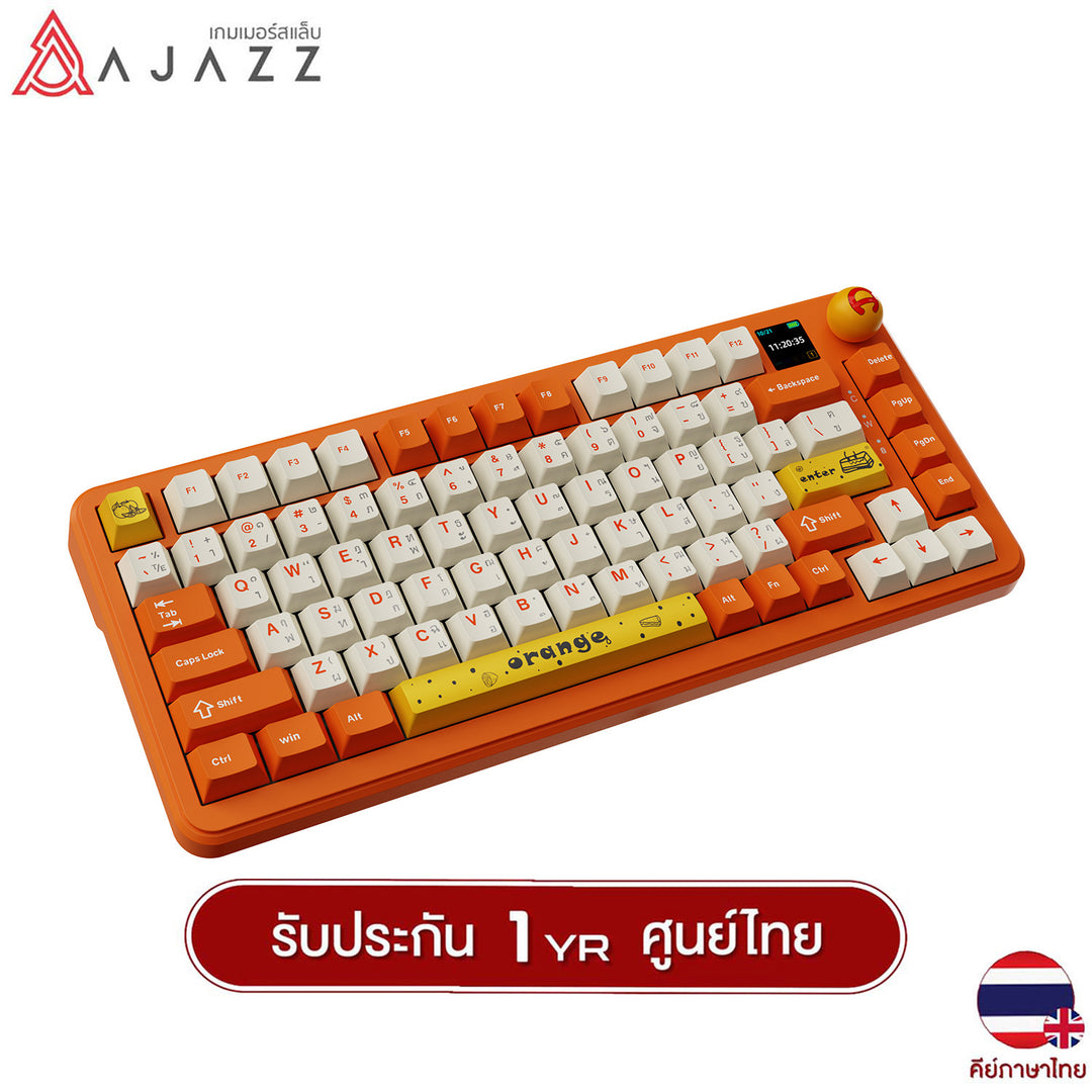 คีย์บอร์ดเกมมิ่ง Ajazz AK820 Max Plus LCD 8000mAh Gasket Tri-Mod RGB Avo Switch Mechanical Keyboard รับประกันสินค้า 1 ปี
