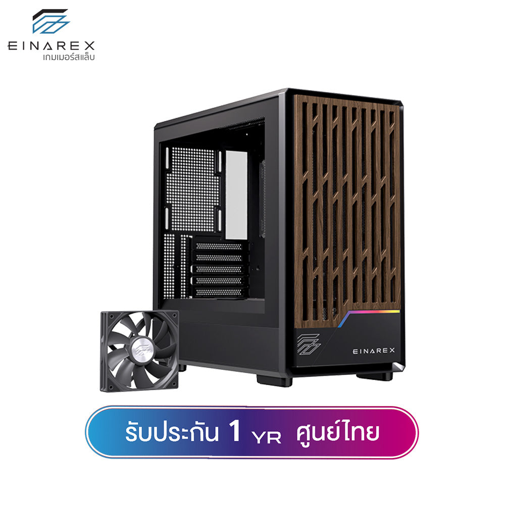 เคสคอมพิวเตอร์ Einarex PM400 Core Wooden Design Airflow MATX Gaming Case with PWM Fan รับประกัน 1 ปี