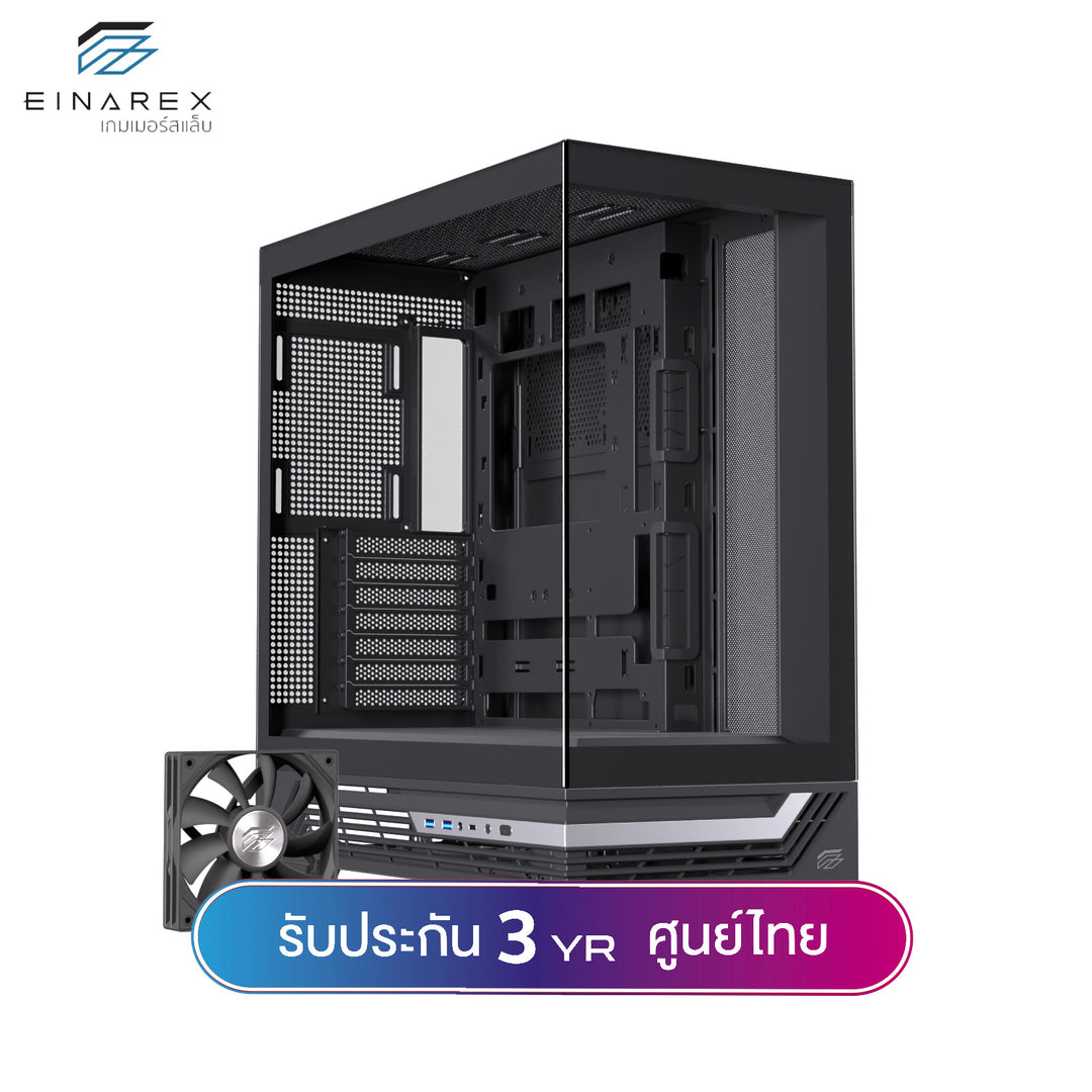 เคสคอมพิวเตอร์ Einarex Prisma S800 Core Refraction Design Airflow ATX Gaming Case with PWM Fan รับประกัน 3 ปี