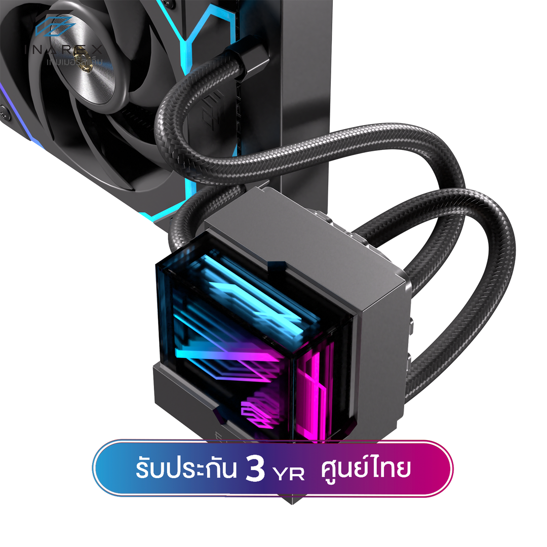 ชุดน้ำระบบปิด Einarex VERTEX 240 (TDP280W) / 360 (TDP 320W) Black / White ARGB Liquid Cooler รับประกัน 3 ปี