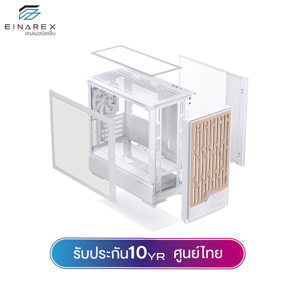 เคสคอมพิวเตอร์ Einarex PM400 Core Wooden Design Airflow MATX Gaming Case with PWM Fan รับประกัน 1 ปี