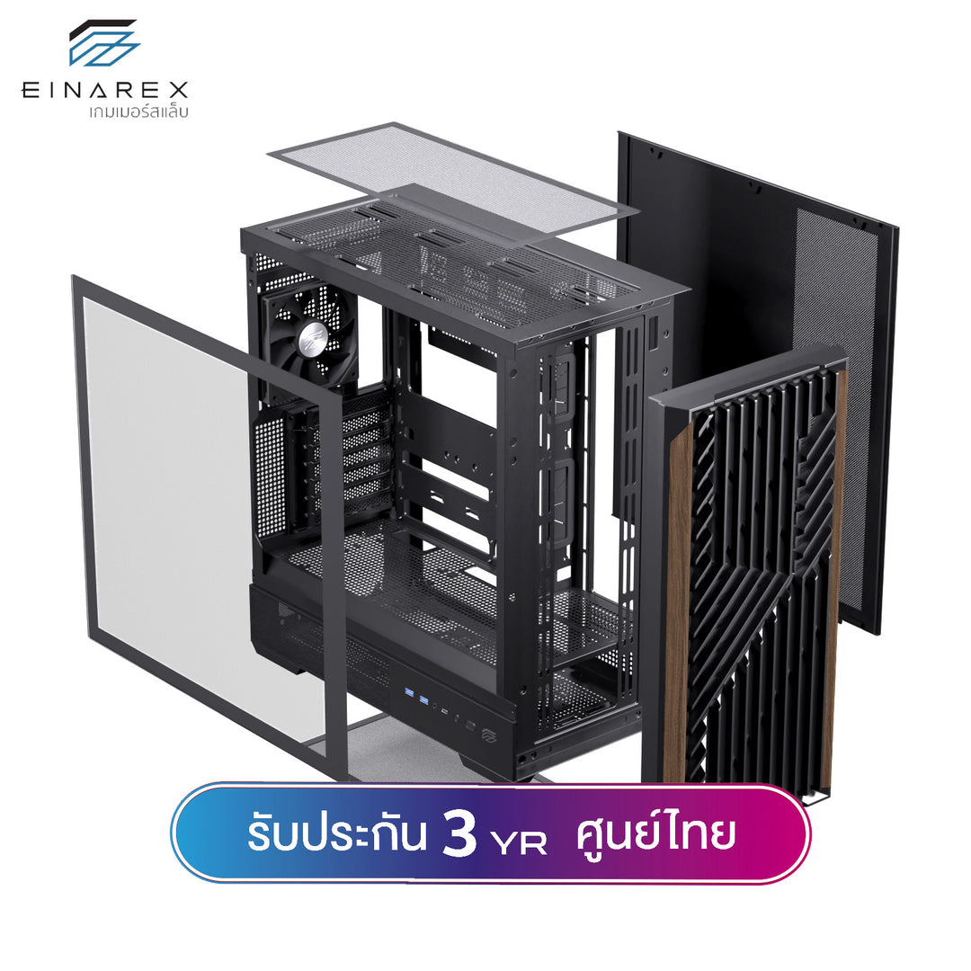 เคสคอมพิวเตอร์ Einarex Pulse P800 Core Wooden Design Airflow ATX Gaming Case with PWM Fan รับประกัน 3 ปี