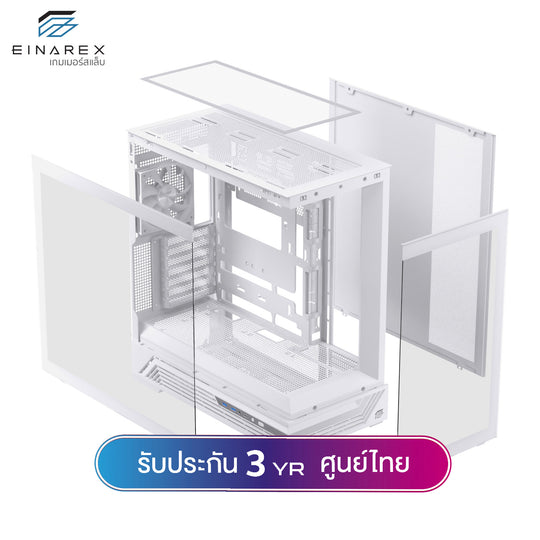 เคสคอมพิวเตอร์ Einarex Prisma S800 Core Refraction Design Airflow ATX Gaming Case with PWM Fan รับประกัน 3 ปี