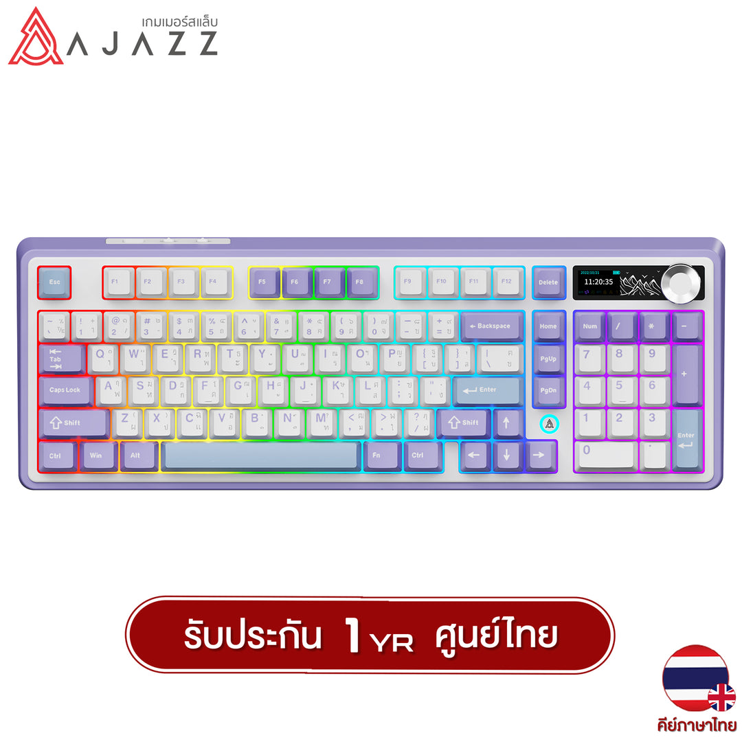 คีย์บอร์ดเกมมิ่ง Ajazz AK980 V2 10,000mAh Tri-Mod Gasket Mechanical Keyboard รับประกัน 1 ปี