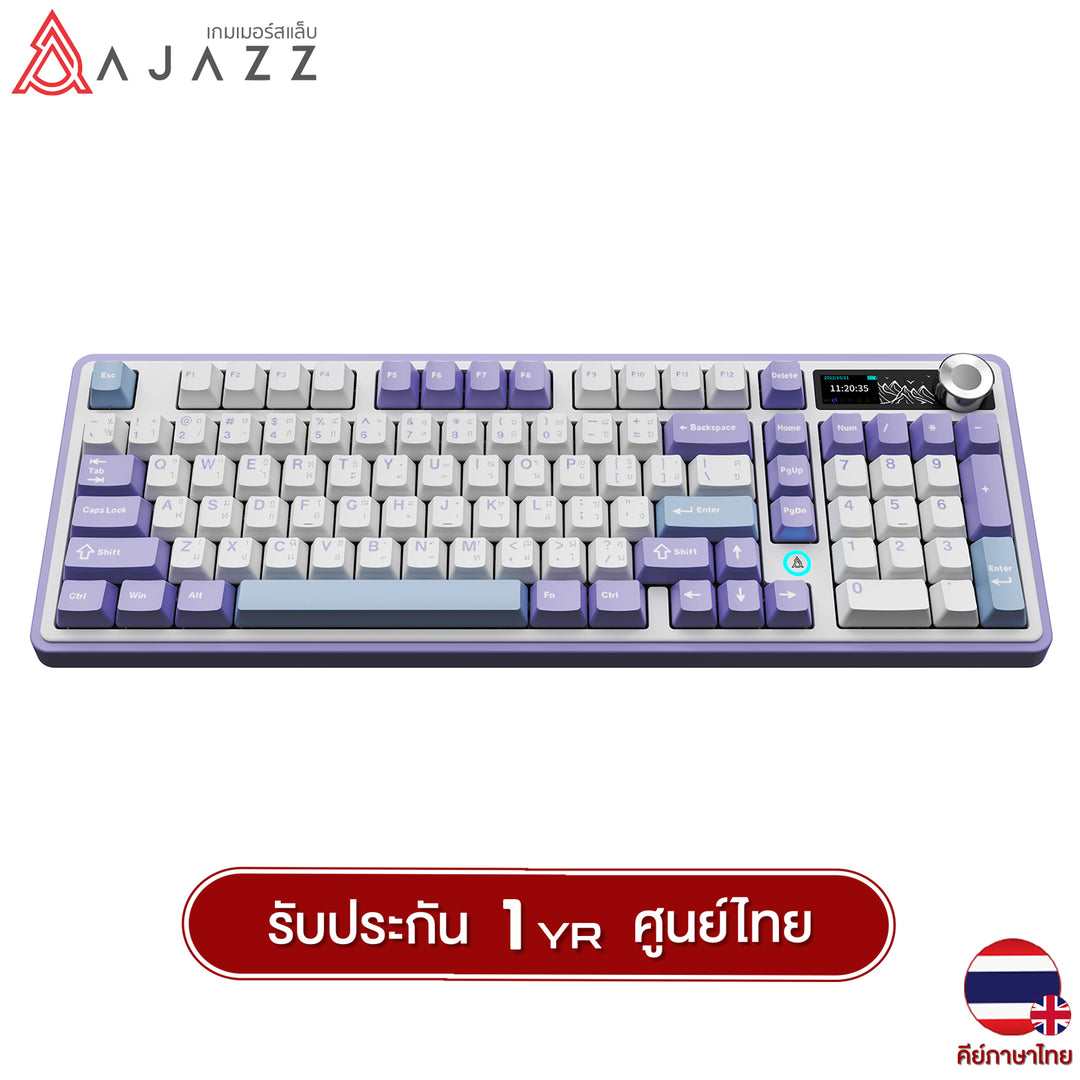 คีย์บอร์ดเกมมิ่ง Ajazz AK980 V2 10,000mAh Tri-Mod Gasket Mechanical Keyboard รับประกัน 1 ปี
