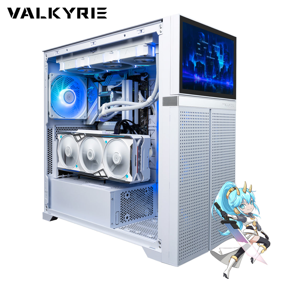 Valkyrie VK02 Delux SUB-SCREEN Computer Case White – Gamers Lab TH