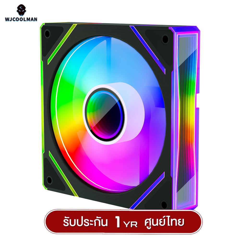 พัดลมระบายความร้อน WJCOOLMAN Mirror 6 Plus Lite ARGB Side View Rainbow 12CM Cooling Fan รับประกัน 1 ปี