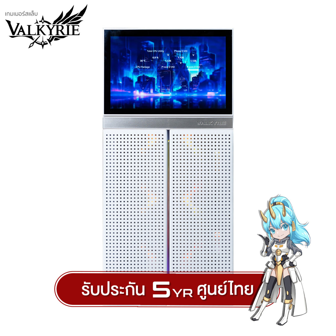 Delux Computer Case Valkyrie VK02 Delux SUB-SCREEN Computer Case White – Gamers Lab TH