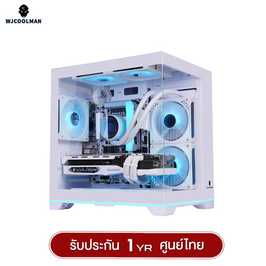 เคสคอมพิวเเตอร์ (No FAN) (AIO240) WJCOOLMAN NightDancer Mini RGB MATX Panorama Tempered Gaming Case รับประกัน 1 ปี