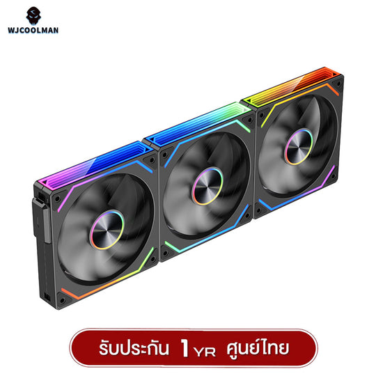 พัดลมระบายความร้อน WJCOOLMAN PathFinder Magnetic Stacking ARGB Block Fan รับประกัน 1 ปี