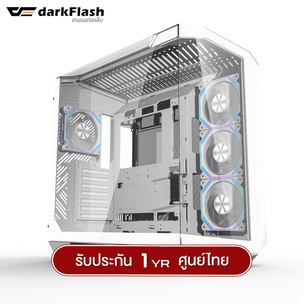 เคสคอมพิวเตอร์ DarkFlash DY470 Panorama Tempered Glass ATX Gaming Case with INF34 ARGB Fan x4 รับประกัน 1 ปี