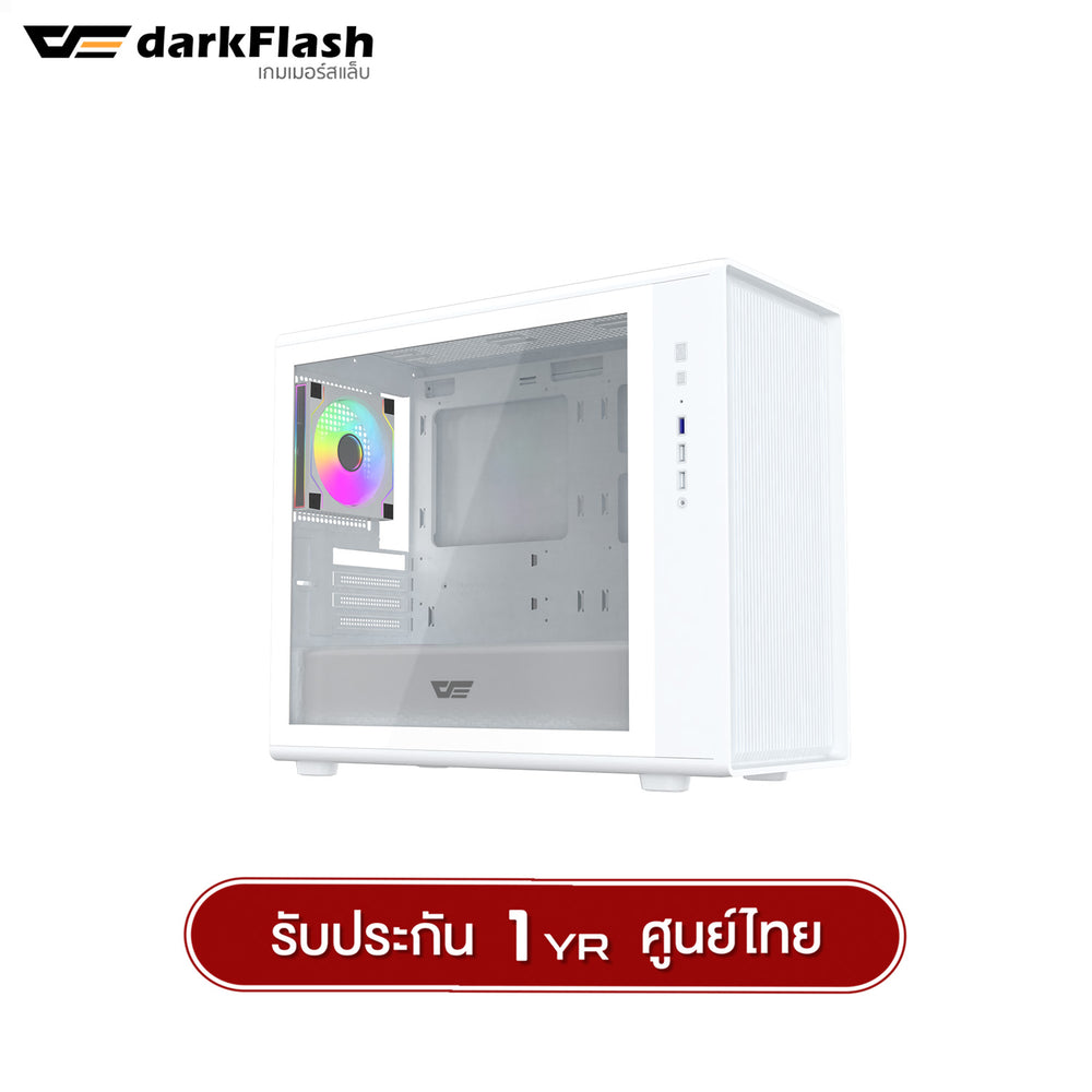 เคสคอมพิวเเตอร์ DarkFlash DB460M MATX Tempered Glass ARGB Gaming Case with DM20 ARGB Fan X3 รับประกัน 1 ปี