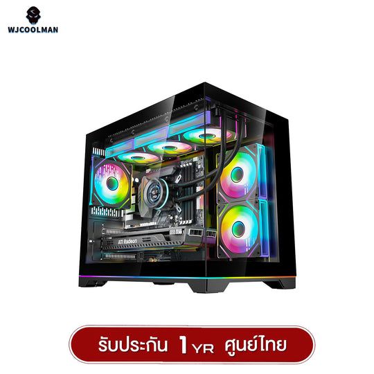 เคสคอมพิวเเตอร์ (No FAN) (AIO360) WJCOOLMAN NightDancer RGB MATX Panorama Tempered Gaming Case รับประกัน 1 ปี