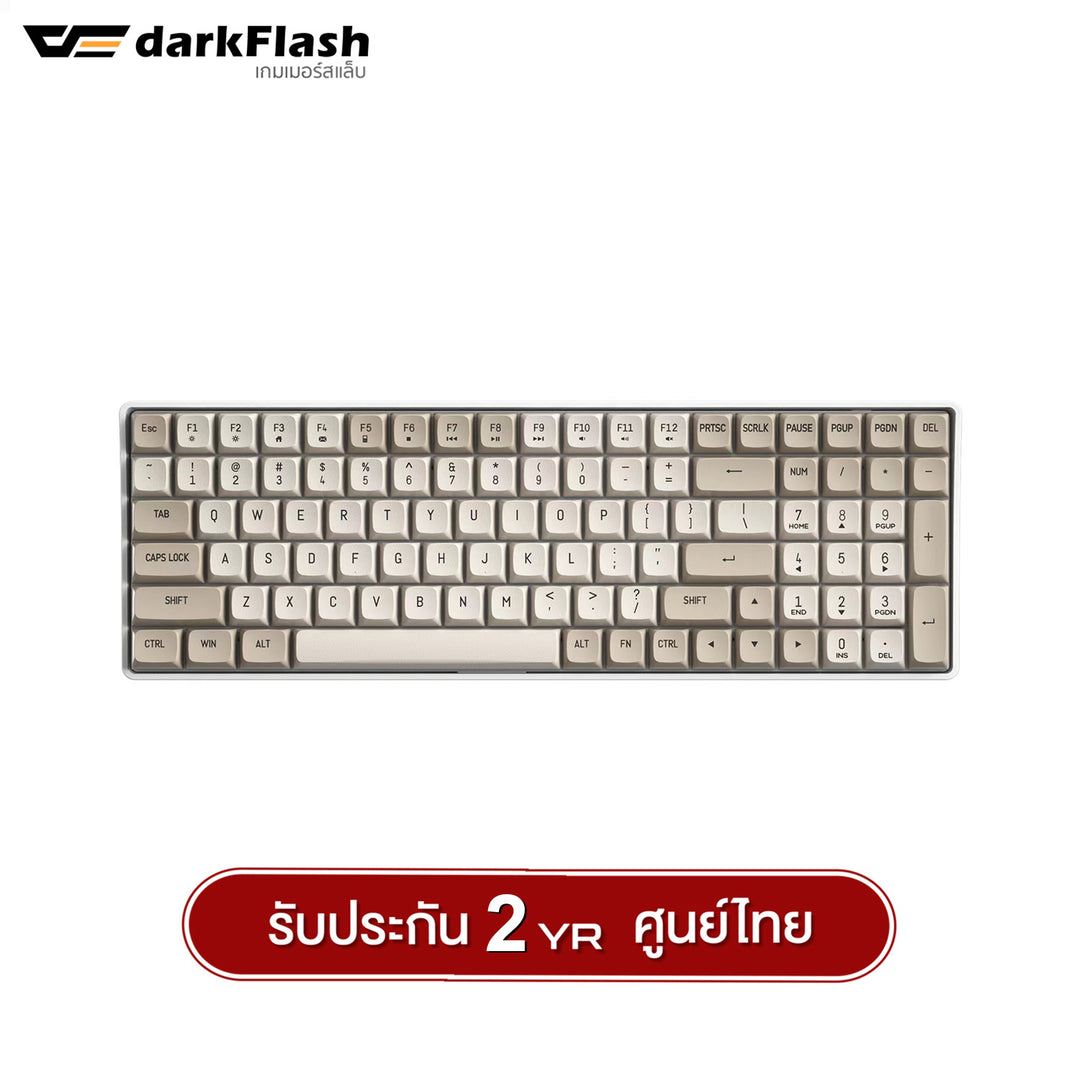 คีย์บอร์ดเกมมิ่ง DarkFlash GD100 Dual-Mod(Wired+2.4) Mechanical Keyboard Yellow Switch รับประกัน 2 ปี