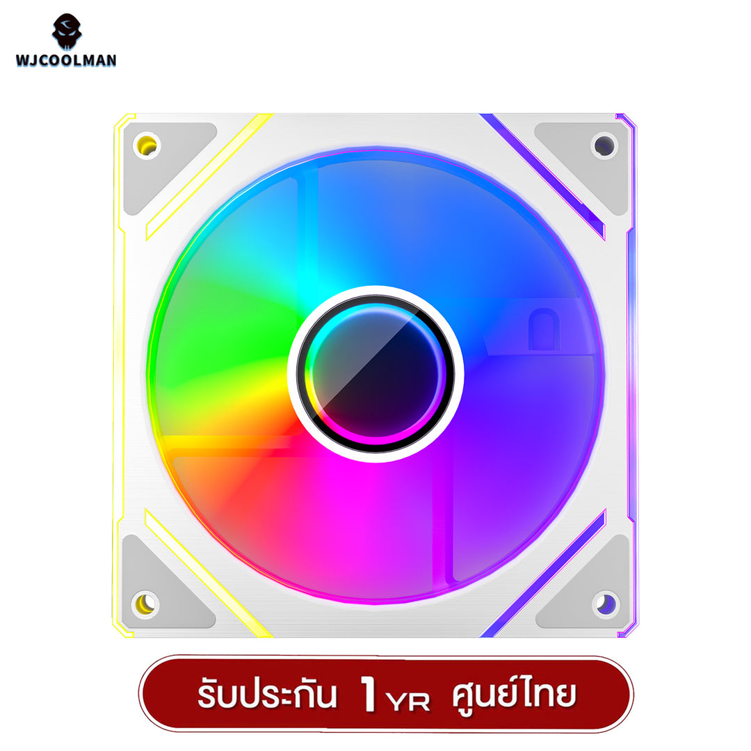 พัดลมระบายความร้อน WJCOOLMAN Mirror 6 Plus Lite ARGB Side View Rainbow 12CM Cooling Fan รับประกัน 1 ปี
