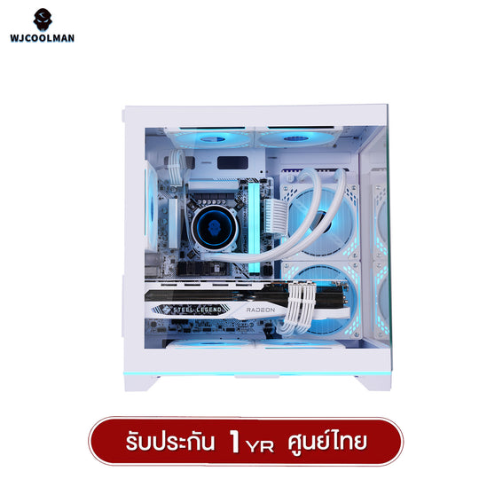 เคสคอมพิวเเตอร์ (No FAN) (AIO240) WJCOOLMAN NightDancer Mini RGB MATX Panorama Tempered Gaming Case รับประกัน 1 ปี