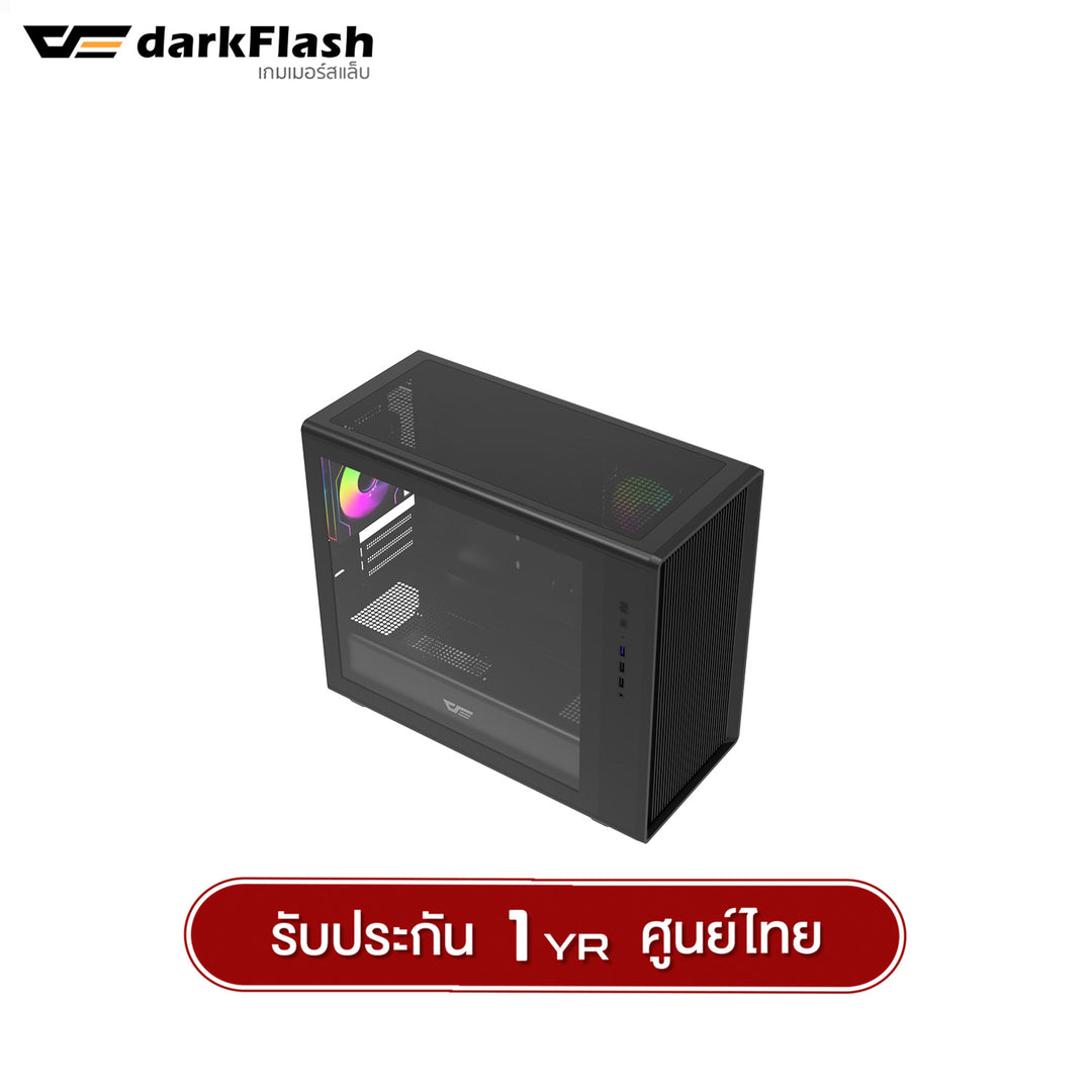 เคสคอมพิวเเตอร์ DarkFlash DB460M MATX Tempered Glass ARGB Gaming Case with DM20 ARGB Fan X3 รับประกัน 1 ปี