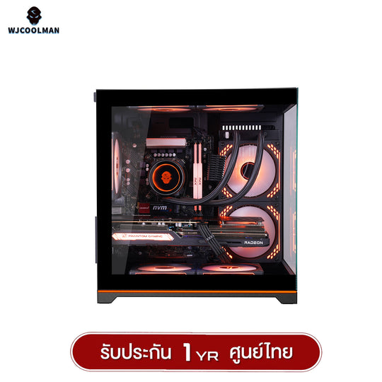 เคสคอมพิวเเตอร์ (No FAN) (AIO240) WJCOOLMAN NightDancer Mini RGB MATX Panorama Tempered Gaming Case รับประกัน 1 ปี