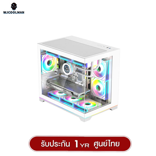เคสคอมพิวเเตอร์ (No FAN) (AIO360) WJCOOLMAN NightDancer RGB MATX Panorama Tempered Gaming Case รับประกัน 1 ปี