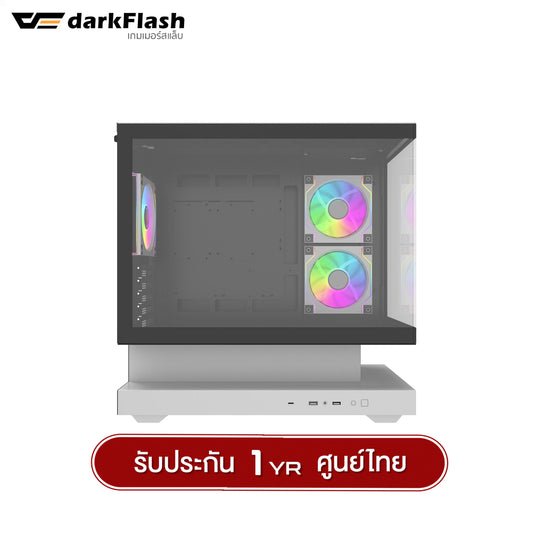 เคสคอมพิวเเตอร์ DarkFlash F1 MATX Tempered Glass ARGB Gaming Case with DM20 ARGB Fan X3 รับประกัน 1 ปี