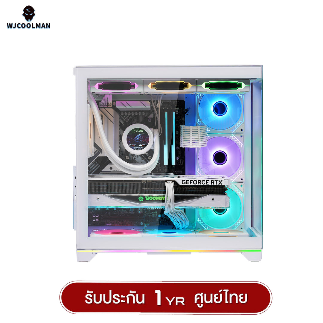 WJCOOLMAN เคสคอมพิวเเตอร์ (No FAN) (AIO360) NightDancer Plus RGB ATX Panorama Tempered Gaming Case รับประกัน 1 ปี