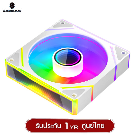 พัดลมระบายความร้อน WJCOOLMAN Mirror 6 Plus Lite ARGB Side View Rainbow 12CM Cooling Fan รับประกัน 1 ปี