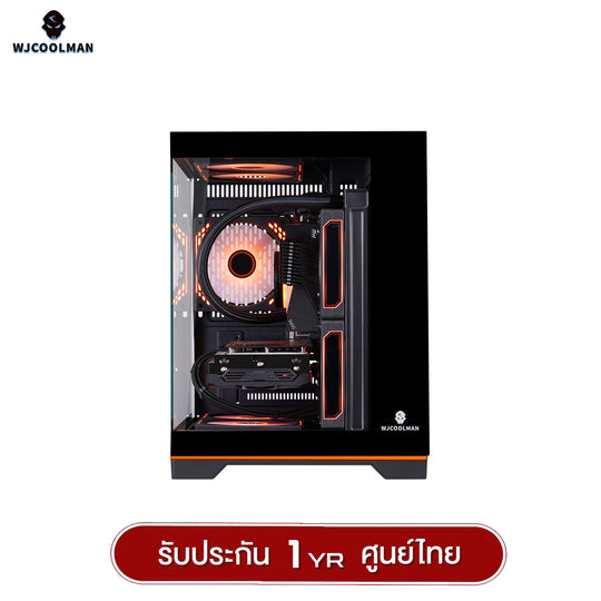 เคสคอมพิวเเตอร์ (No FAN) (AIO240) WJCOOLMAN NightDancer Mini RGB MATX Panorama Tempered Gaming Case รับประกัน 1 ปี