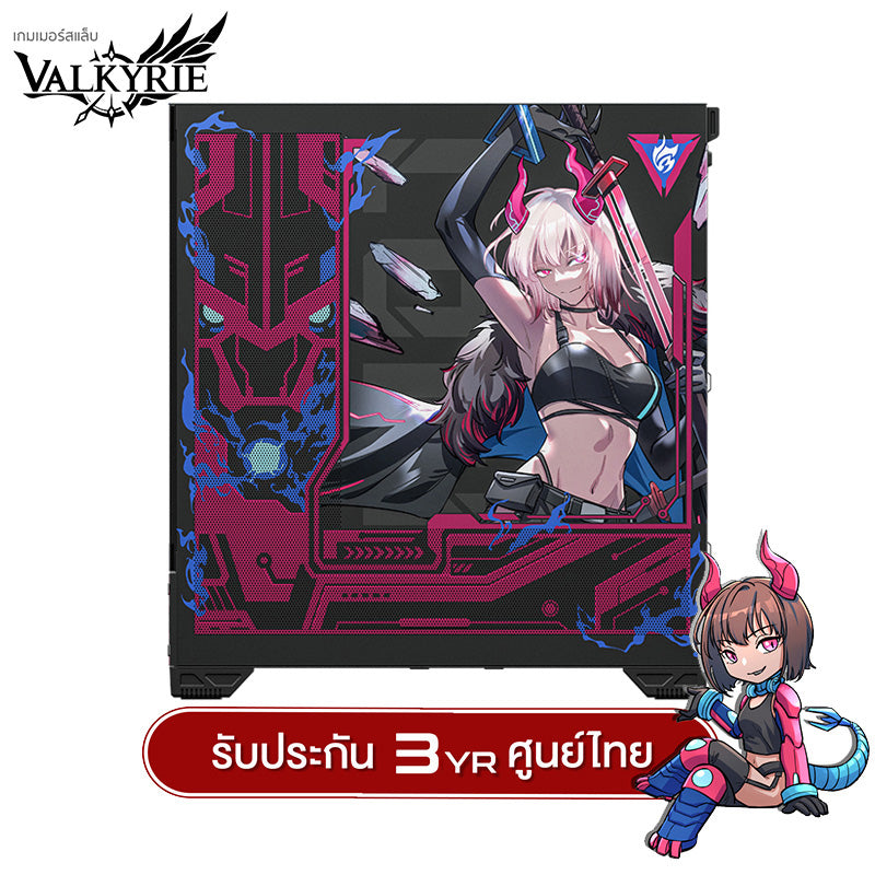 เคสคอมพิวเเตอร์ VK03 IPS Display Screen Panorama Tempered Glass ATX/BackSlotATX Gaming Case รับประกัน 3 ปี