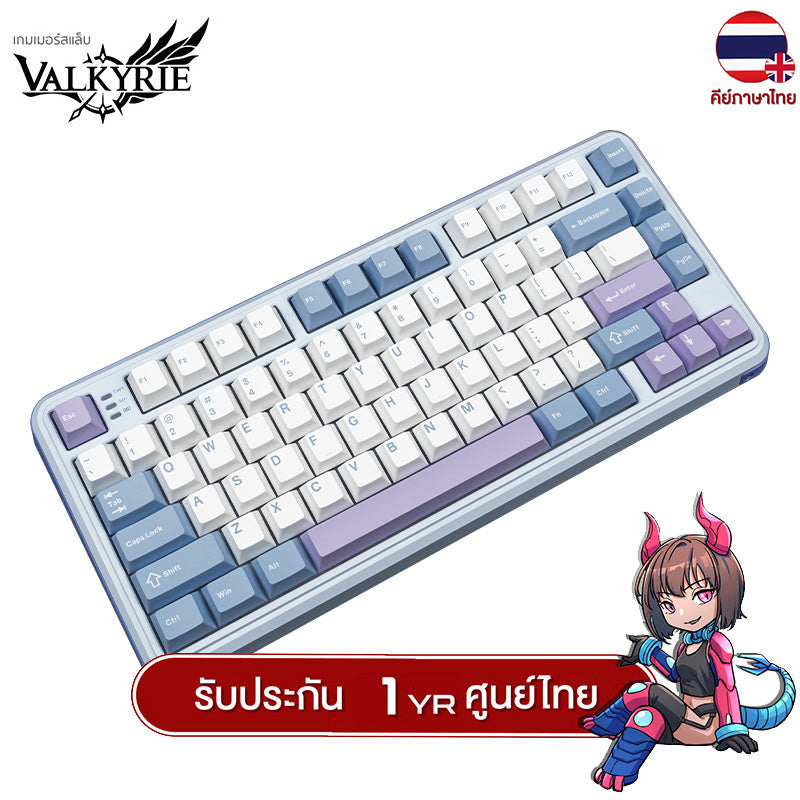 คีย์บอร์ดเกมมิ่ง Valkyrie VK75 Tri-Mod RGB Gasket Mechanical Keyboard (คีย์ไทย) รับประกัน 1 ปี