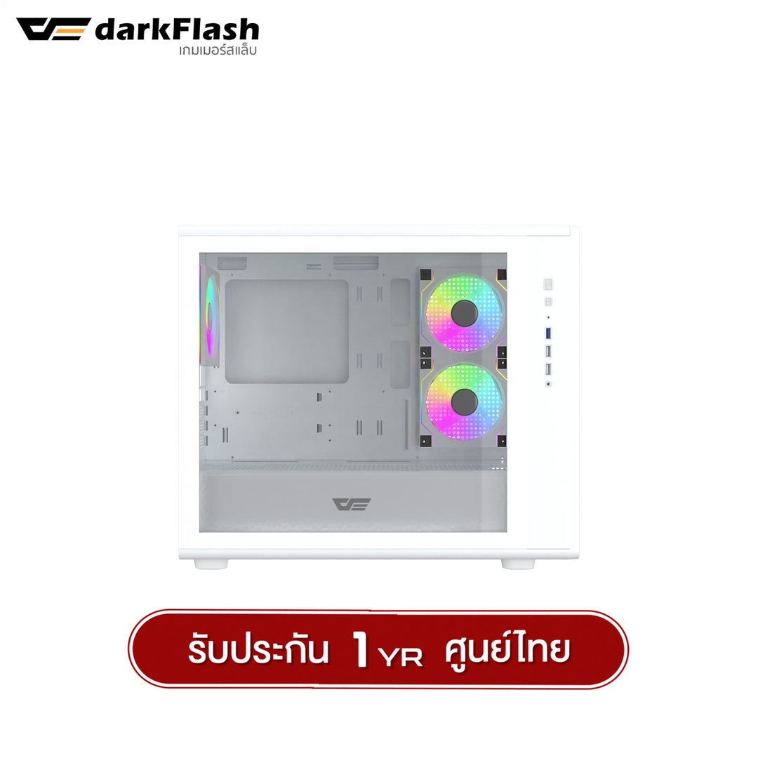 เคสคอมพิวเเตอร์ DarkFlash DB460M MATX Tempered Glass ARGB Gaming Case with DM20 ARGB Fan X3 รับประกัน 1 ปี