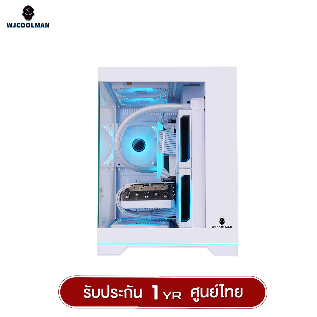 เคสคอมพิวเเตอร์ (No FAN) (AIO240) WJCOOLMAN NightDancer Mini RGB MATX Panorama Tempered Gaming Case รับประกัน 1 ปี