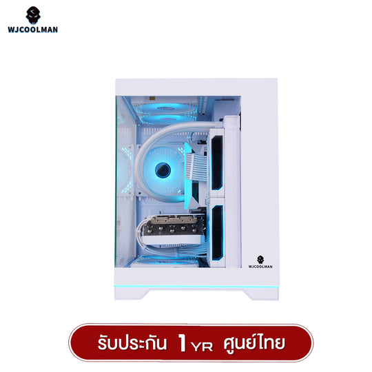 เคสคอมพิวเเตอร์ (No FAN) (AIO240) WJCOOLMAN NightDancer Mini RGB MATX Panorama Tempered Gaming Case รับประกัน 1 ปี
