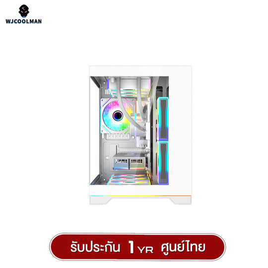 เคสคอมพิวเเตอร์ (No FAN) (AIO360) WJCOOLMAN NightDancer RGB MATX Panorama Tempered Gaming Case รับประกัน 1 ปี
