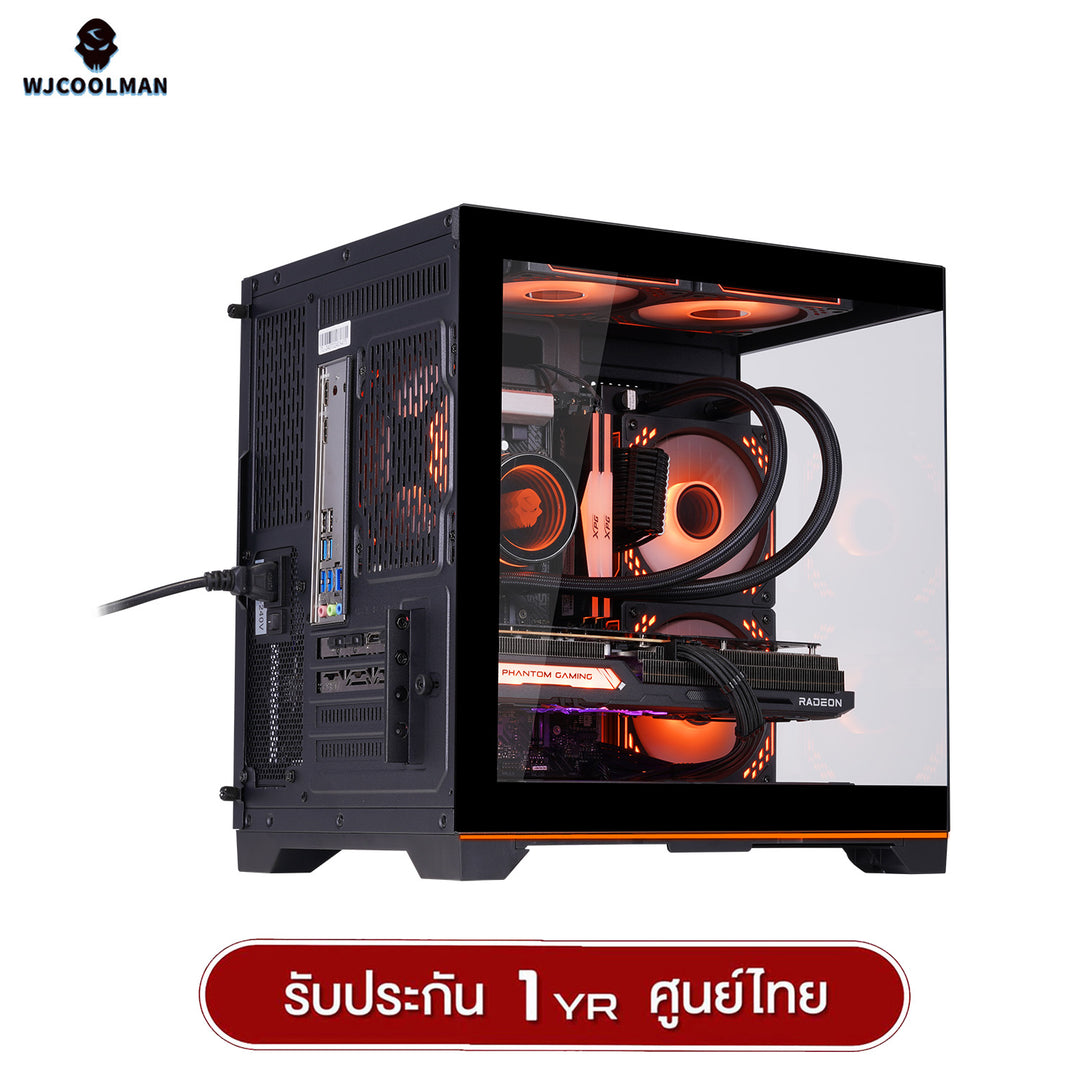เคสคอมพิวเเตอร์ (No FAN) (AIO240) WJCOOLMAN NightDancer Mini RGB MATX Panorama Tempered Gaming Case รับประกัน 1 ปี