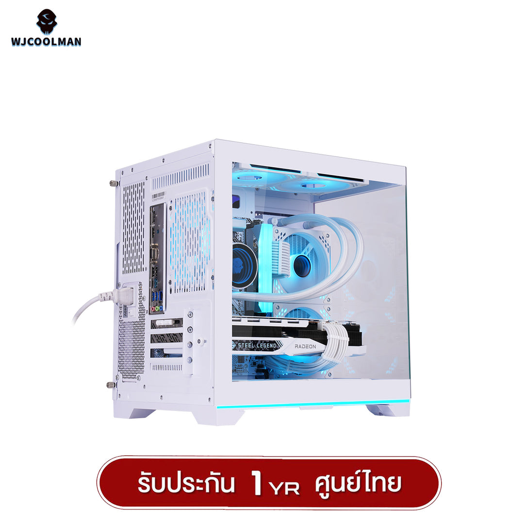 เคสคอมพิวเเตอร์ (No FAN) (AIO240) WJCOOLMAN NightDancer Mini RGB MATX Panorama Tempered Gaming Case รับประกัน 1 ปี