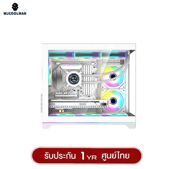 เคสคอมพิวเเตอร์ (No FAN) (AIO360) WJCOOLMAN NightDancer RGB MATX Panorama Tempered Gaming Case รับประกัน 1 ปี
