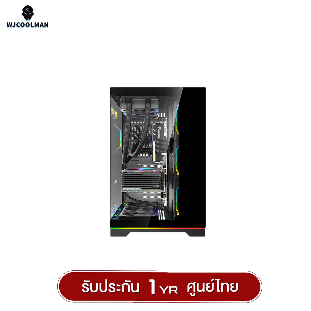 WJCOOLMAN เคสคอมพิวเเตอร์ (No FAN) (AIO360) NightDancer Plus RGB ATX Panorama Tempered Gaming Case รับประกัน 1 ปี