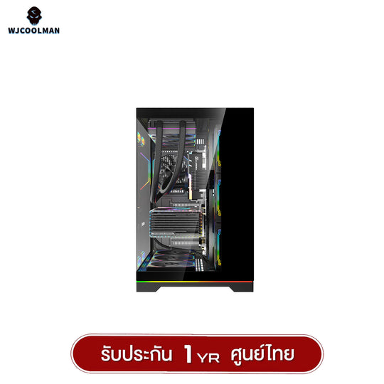 WJCOOLMAN เคสคอมพิวเเตอร์ (No FAN) (AIO360) NightDancer Plus RGB ATX Panorama Tempered Gaming Case รับประกัน 1 ปี