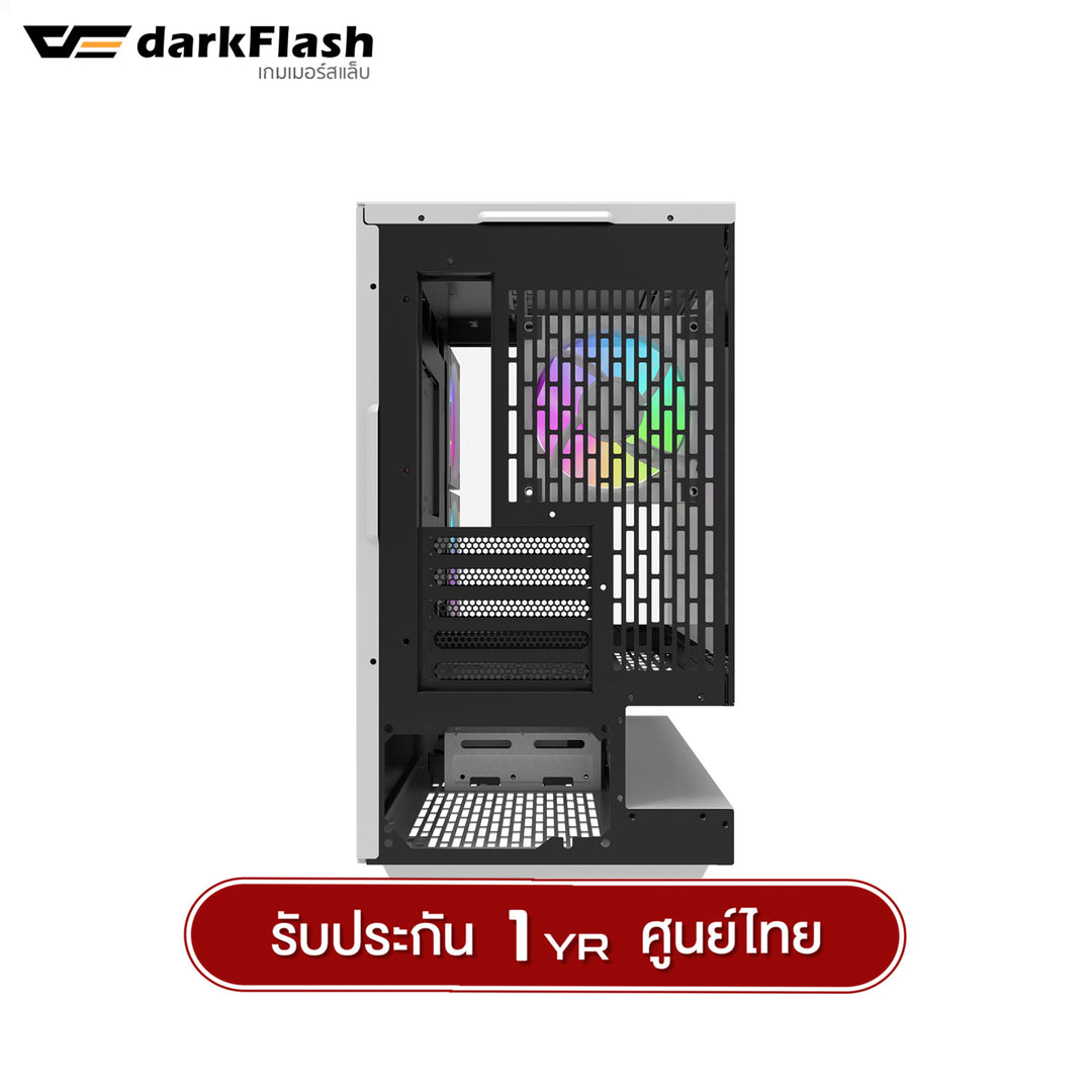 เคสคอมพิวเเตอร์ DarkFlash F1 MATX Tempered Glass ARGB Gaming Case with DM20 ARGB Fan X3 รับประกัน 1 ปี