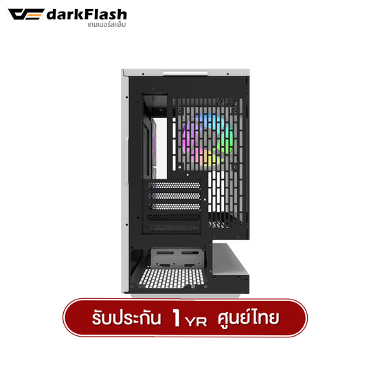 เคสคอมพิวเเตอร์ DarkFlash F1 MATX Tempered Glass ARGB Gaming Case with DM20 ARGB Fan X3 รับประกัน 1 ปี