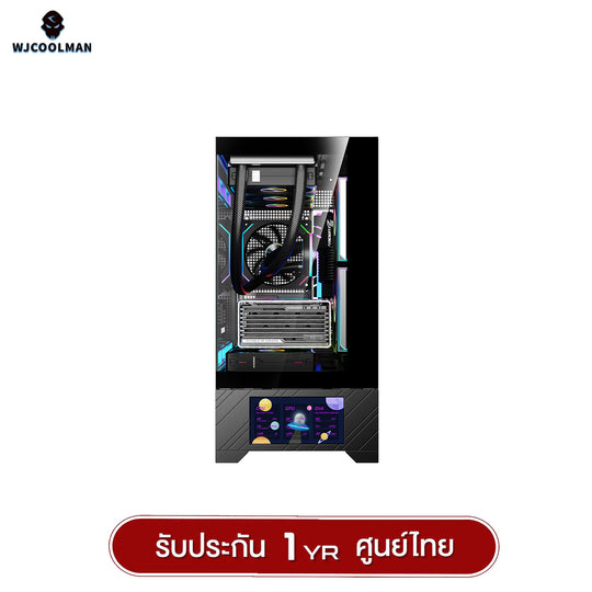 เคสคอมพิวเเตอร์ WJCOOLMAN 215 MATX-X LCD-SubScreen Panorama Tempered Glass Gaming Case รับประกัน 1 ปี