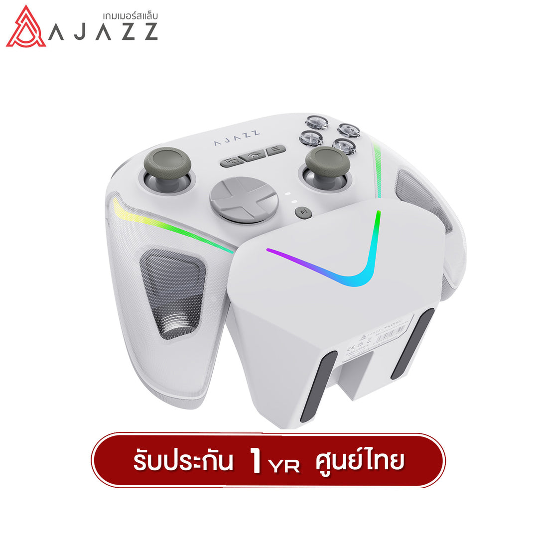จอยเกมมิ่ง Ajazz GP100 / GP100SET Tri-Mod RGB Wireless Charging JoyStick รับประกัน 1 ปี