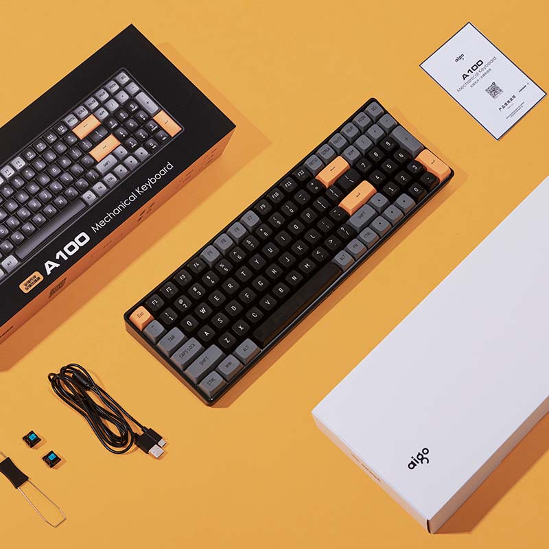 คีย์บอร์ดเกมมิ่ง DarkFlash GD100 Dual-Mod(Wired+2.4) Mechanical Keyboard Yellow Switch รับประกัน 2 ปี