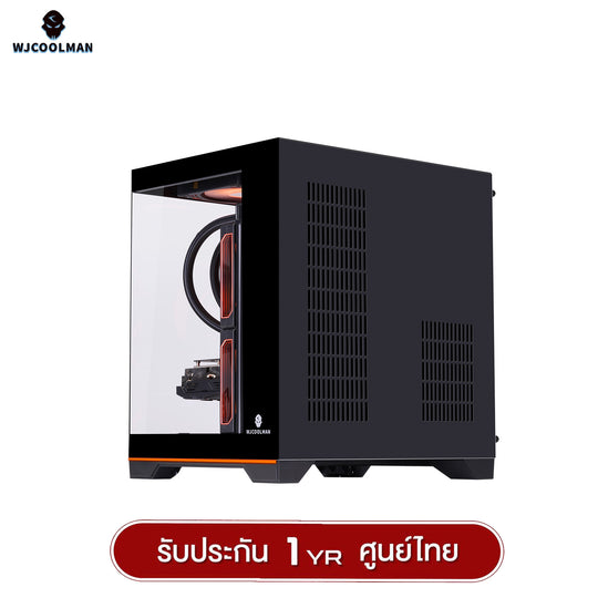เคสคอมพิวเเตอร์ (No FAN) (AIO240) WJCOOLMAN NightDancer Mini RGB MATX Panorama Tempered Gaming Case รับประกัน 1 ปี