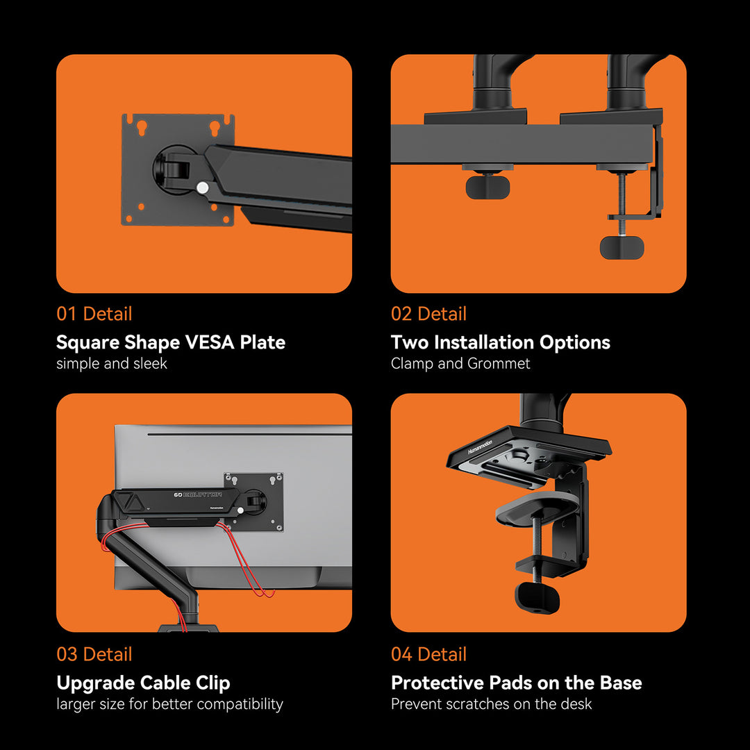 ขาตั้งจอมอนิเตอร์ Humanmotion T6-1 Mecha Single 9kg Monitor Arm | สำหรับจอ 17-32 นิ้ว รับประกัน 3 ปี