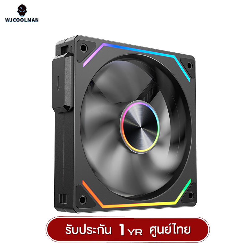 พัดลมระบายความร้อน WJCOOLMAN PathFinder Magnetic Stacking ARGB Block Fan รับประกัน 1 ปี