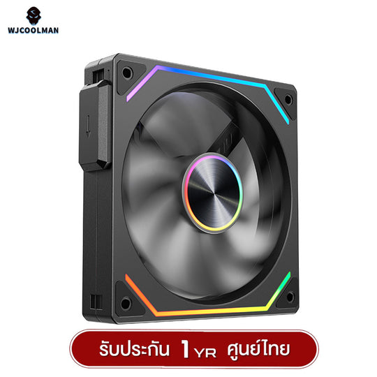 พัดลมระบายความร้อน WJCOOLMAN PathFinder Magnetic Stacking ARGB Block Fan รับประกัน 1 ปี