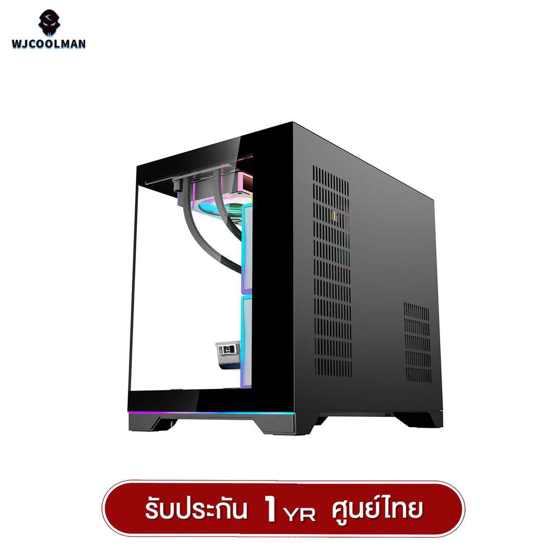 เคสคอมพิวเเตอร์ (No FAN) (AIO360) WJCOOLMAN NightDancer RGB MATX Panorama Tempered Gaming Case รับประกัน 1 ปี